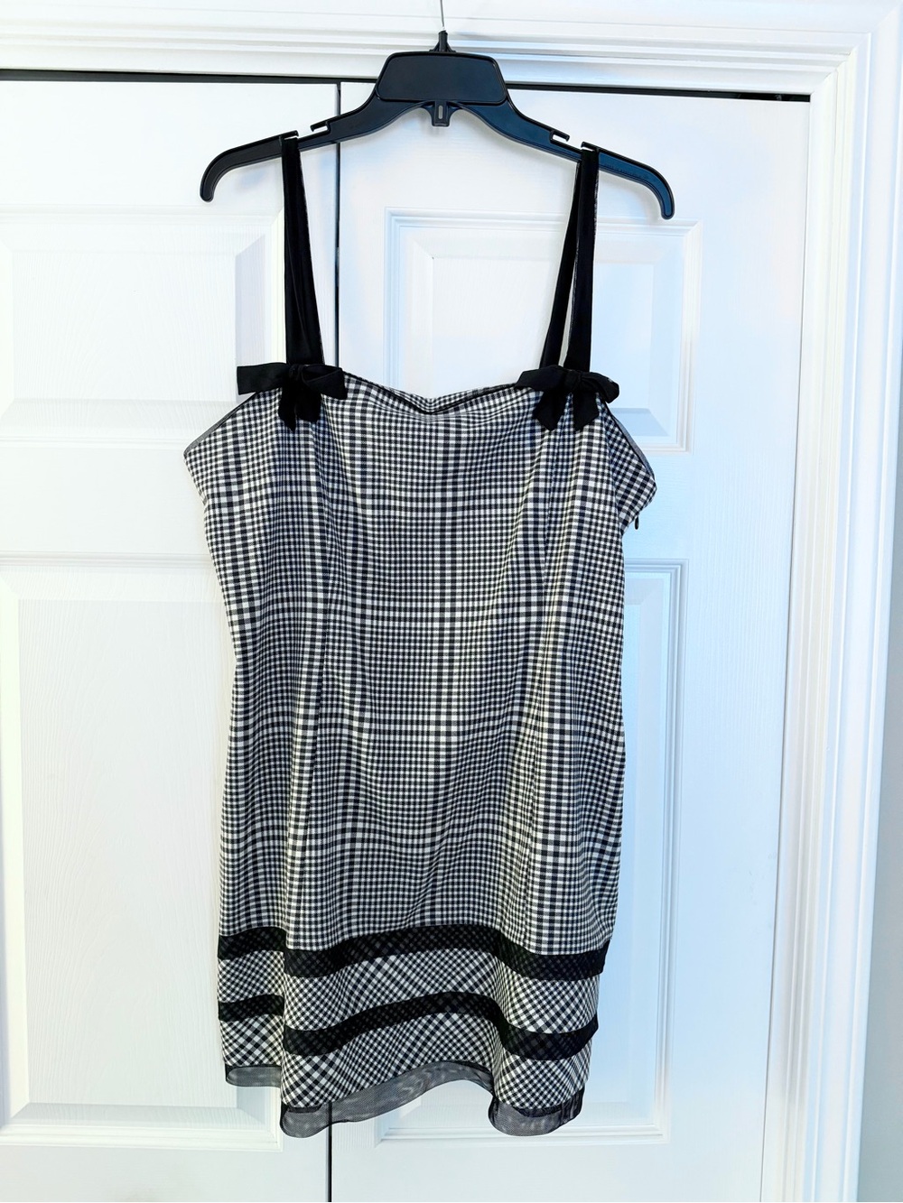 Kimchi Blue Black & White Gingham Tie-Strap Mini Dress